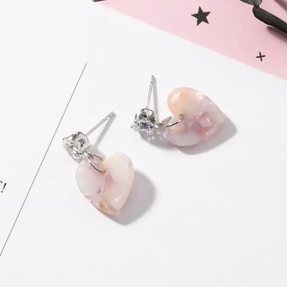 ❤️️NEW UNIQUE Cute Heart Handmade Earrings W11 - Picture 2 of 4